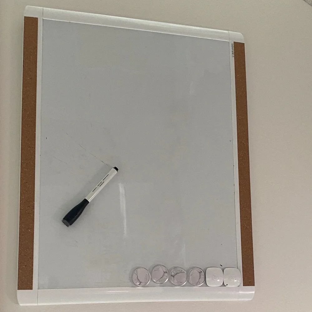 Magnetic Whiteboard with Cork Edges